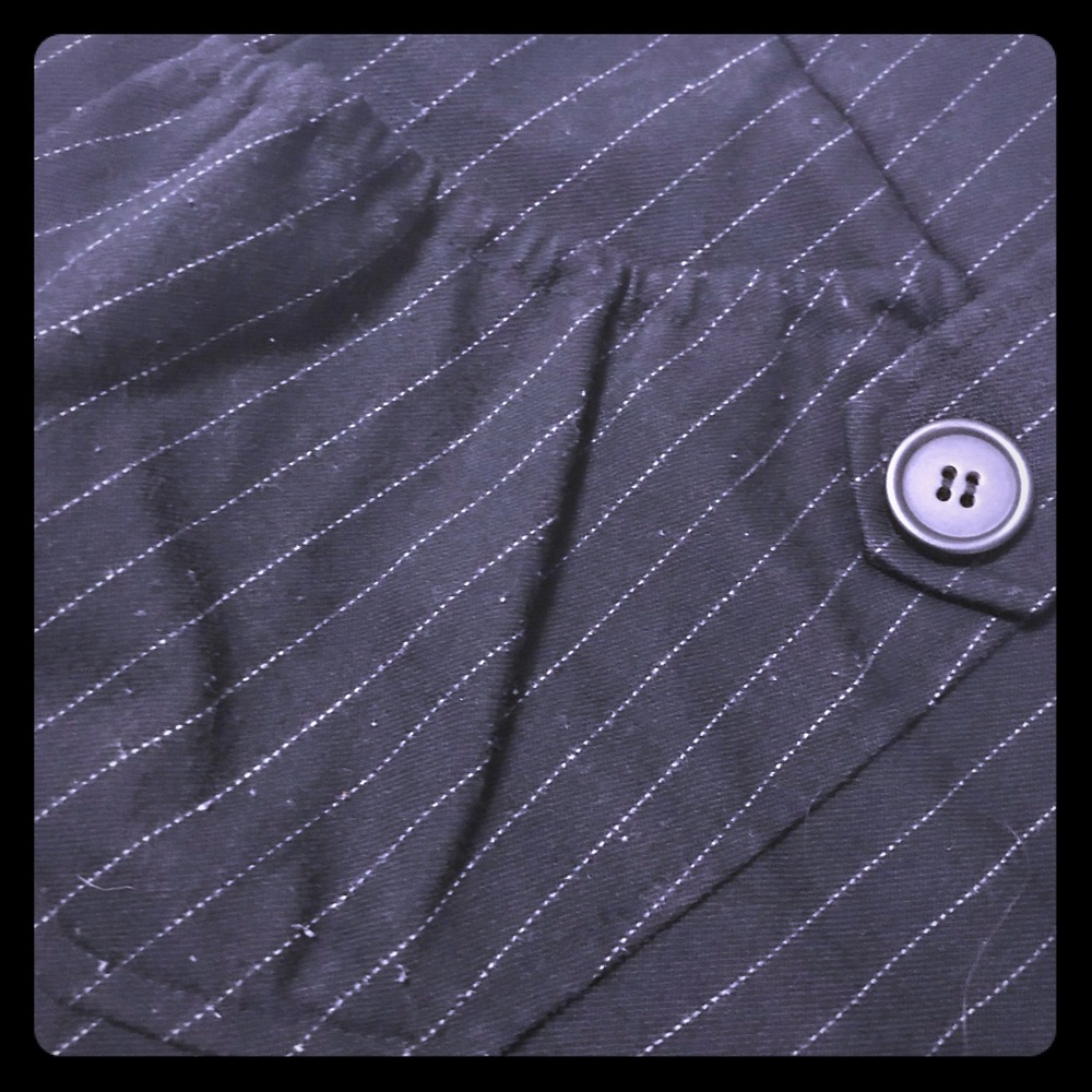 Black w/white pinstripe Cotton blend Shorts